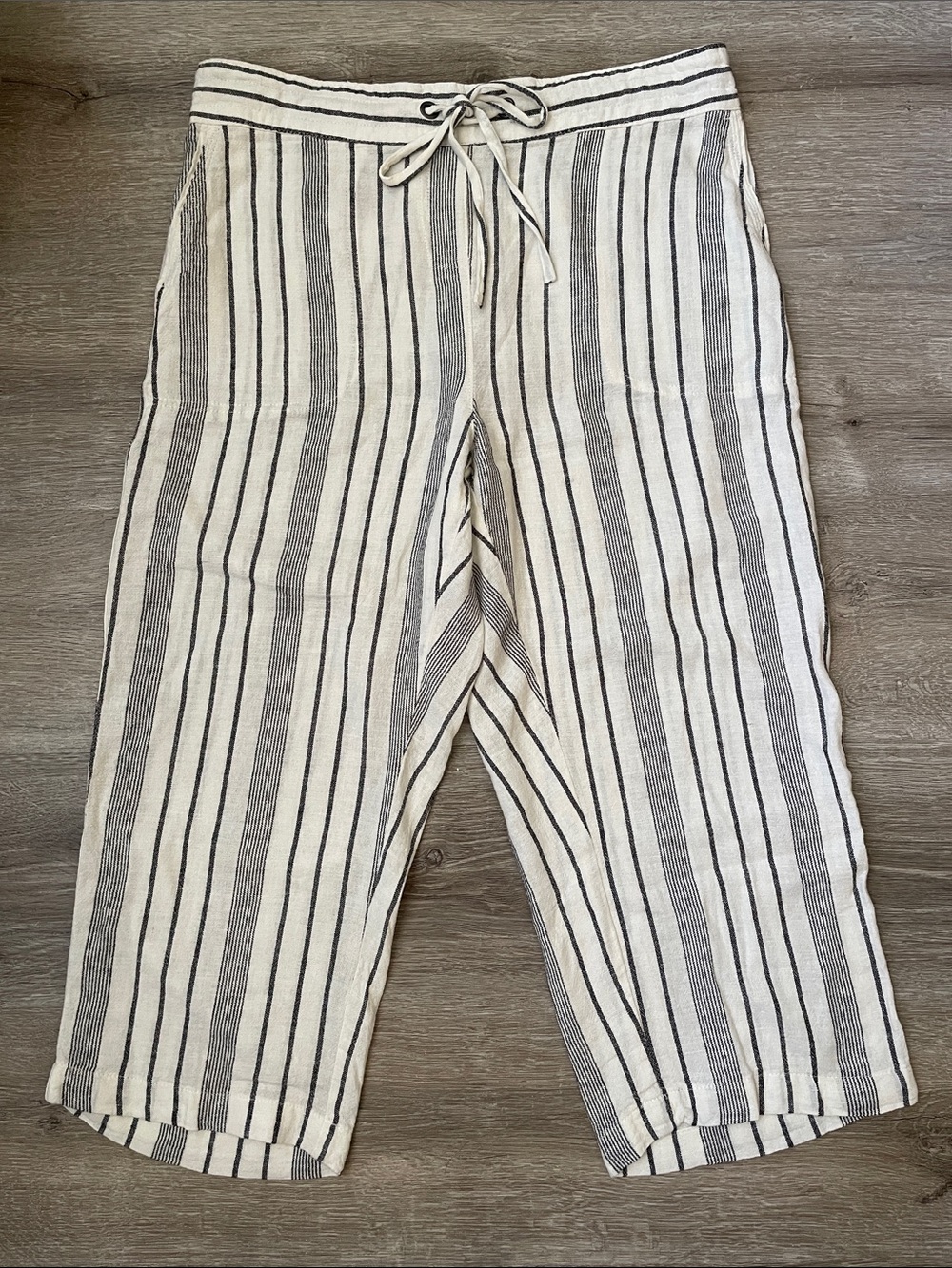 Per Se | linen blend striped pants size medium
